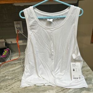 Athleta Essence Twist Front Athletic Tank Top White XL NEW TAGS. Light weight